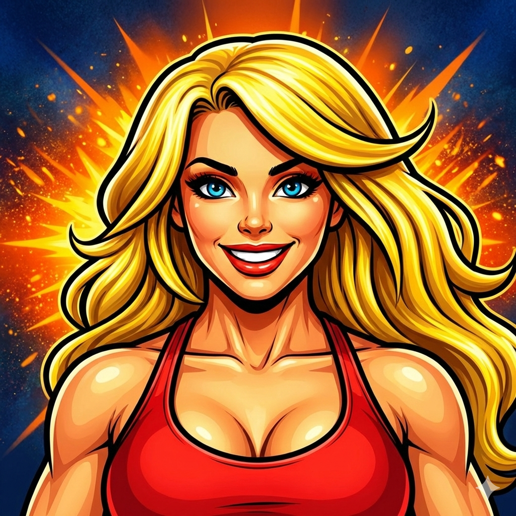 Jani character art for Johnny Pump Iron