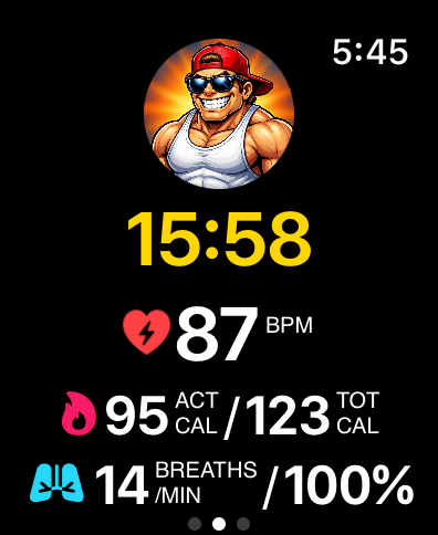 Apple Watch companion screen for Johnny Pump Iron